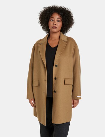 SAMOON Between-Seasons Coat in Brown: front