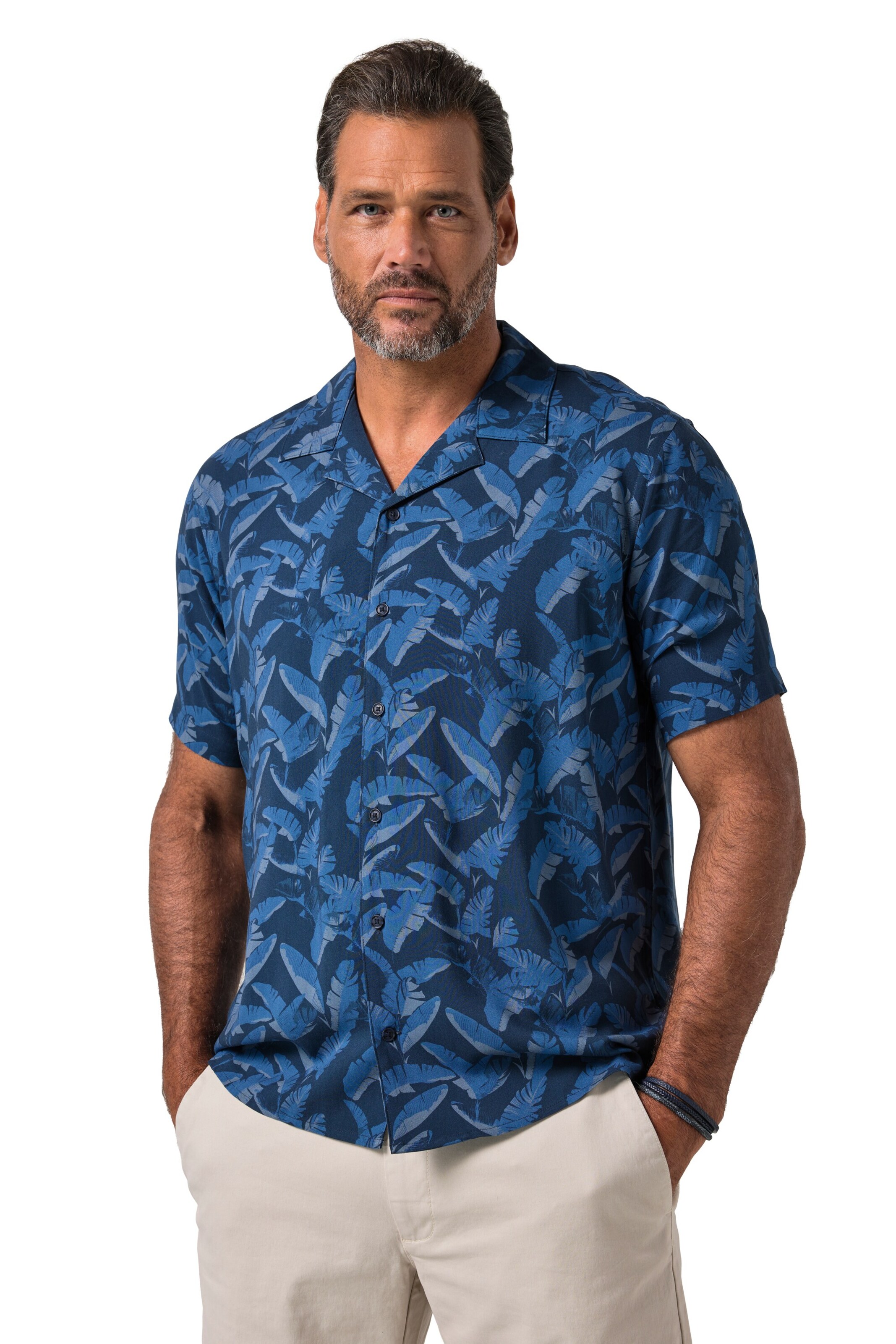 JP1880 Regular Fit Hemd in Blau: Vorderseite