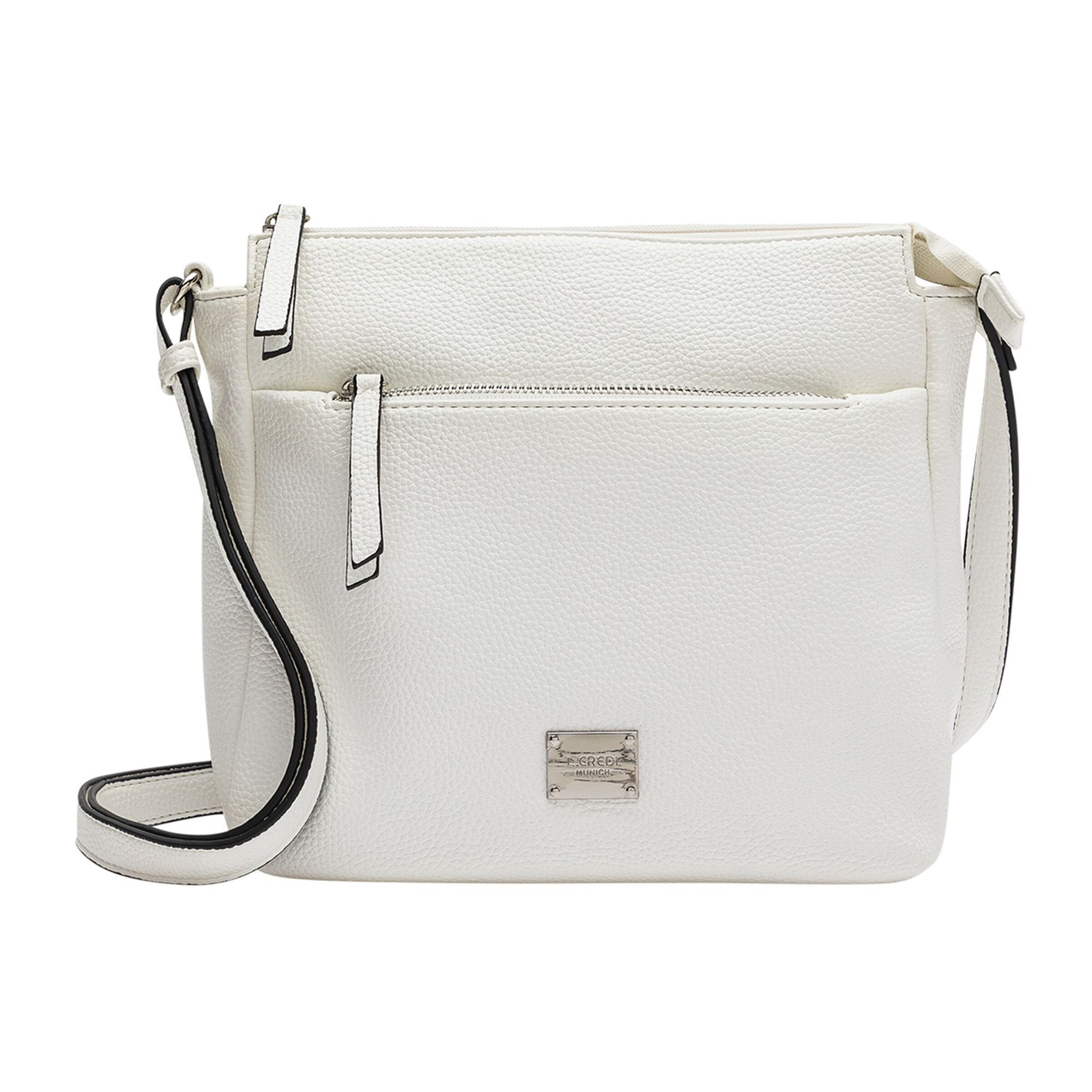 L.CREDI Schultertasche 'Budapest' in schwarz / silber / weiß, Produktansicht