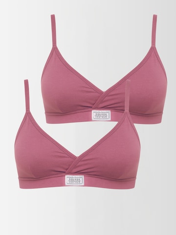 DOUVOS CONTOUR Bralette Bra 'TRIANGLE BRALETTE aus Bambus Viskose (2-er Pack)' in Pink: front