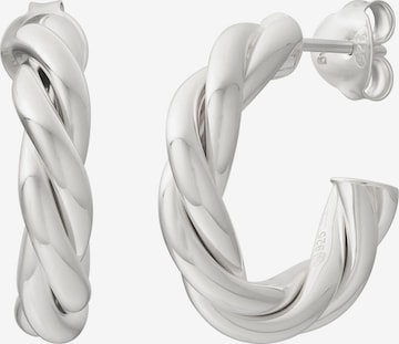 Boucles d'oreilles caï en argent : devant