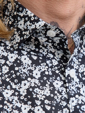 JACK & JONES Regular fit Button Up Shirt 'JPRBl A Black Pool' in Blue