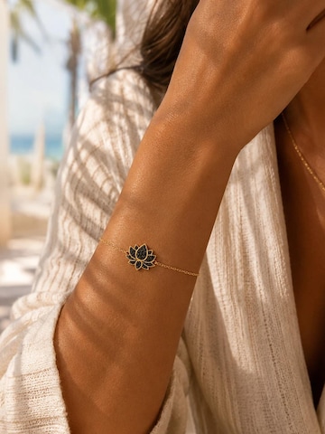 Alster Herz - Pulsera 'Bali Midnight Lotus' en oro