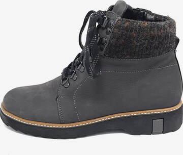 WALDLÄUFER Lace-Up Ankle Boots in Grey: front