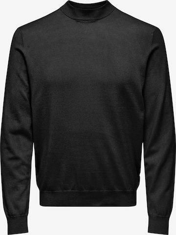 Only & Sons Пуловер 'WYLER' в черно: отпред