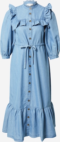 Warehouse Shirt Dress in Blue: front