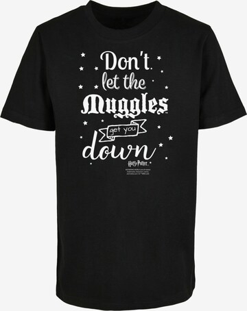 T-Shirt 'Harry Potter - Don't Get The Muggle' ABSOLUTE CULT en noir : devant