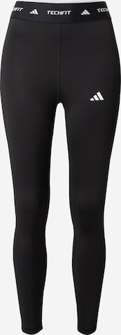ADIDAS PERFORMANCESkinny Sportske hlače 'TECHFIT 7/8' - crna boja: prednji dio