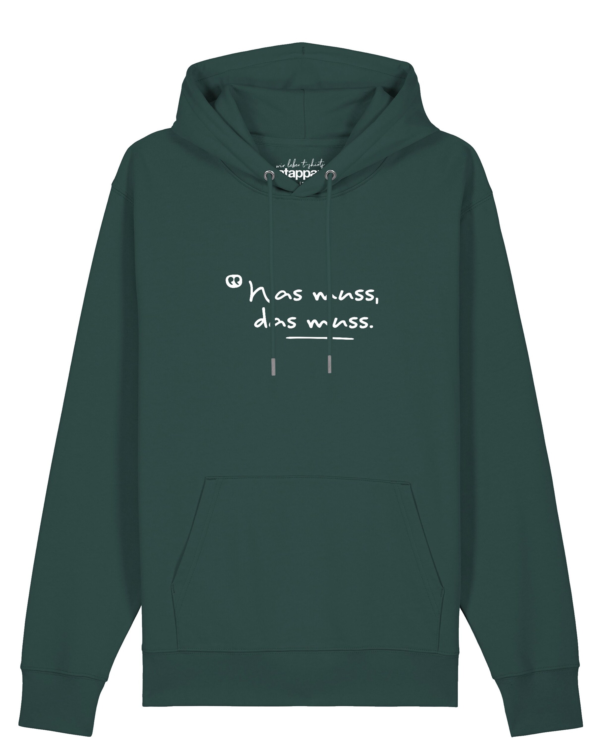 Felpa ' Was Muss Das Muss' di Watapparel in verde: frontale