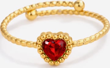 Pure Schmuck Ring 'Garden Heart Ring | Bridgerton' in Rot: Vorderseite
