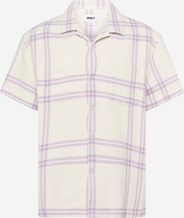 Obey - Regular Fit Camisa 'Bennie' em branco: frente