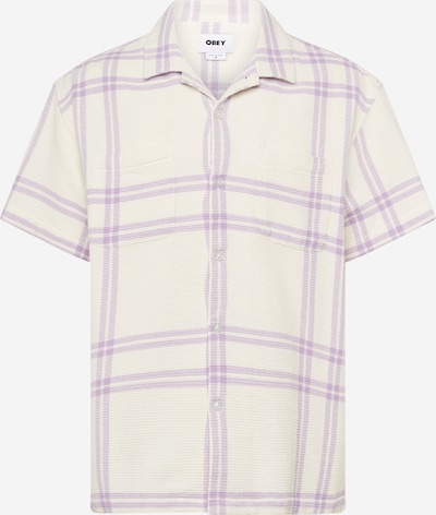 Obey Button Up Shirt 'Bennie' in Purple / Wool white, Item view