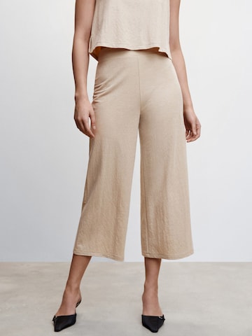 MANGO Wide leg Broek 'CINTIA' in Bruin: voorkant