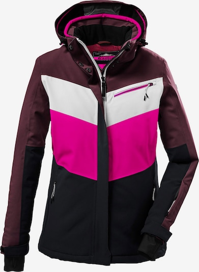 KILLTEC Outdoorjas in de kleur Aubergine / Pink / Zwart / Wit, Productweergave