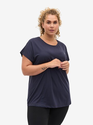 Active by Zizzi Functioneel shirt 'Abasic' in Blauw: voorkant