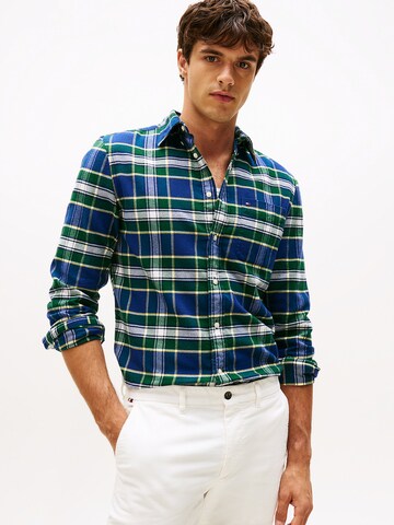 TOMMY HILFIGER Regular Fit Hemd 'Tartan' in Blau: Vorderseite