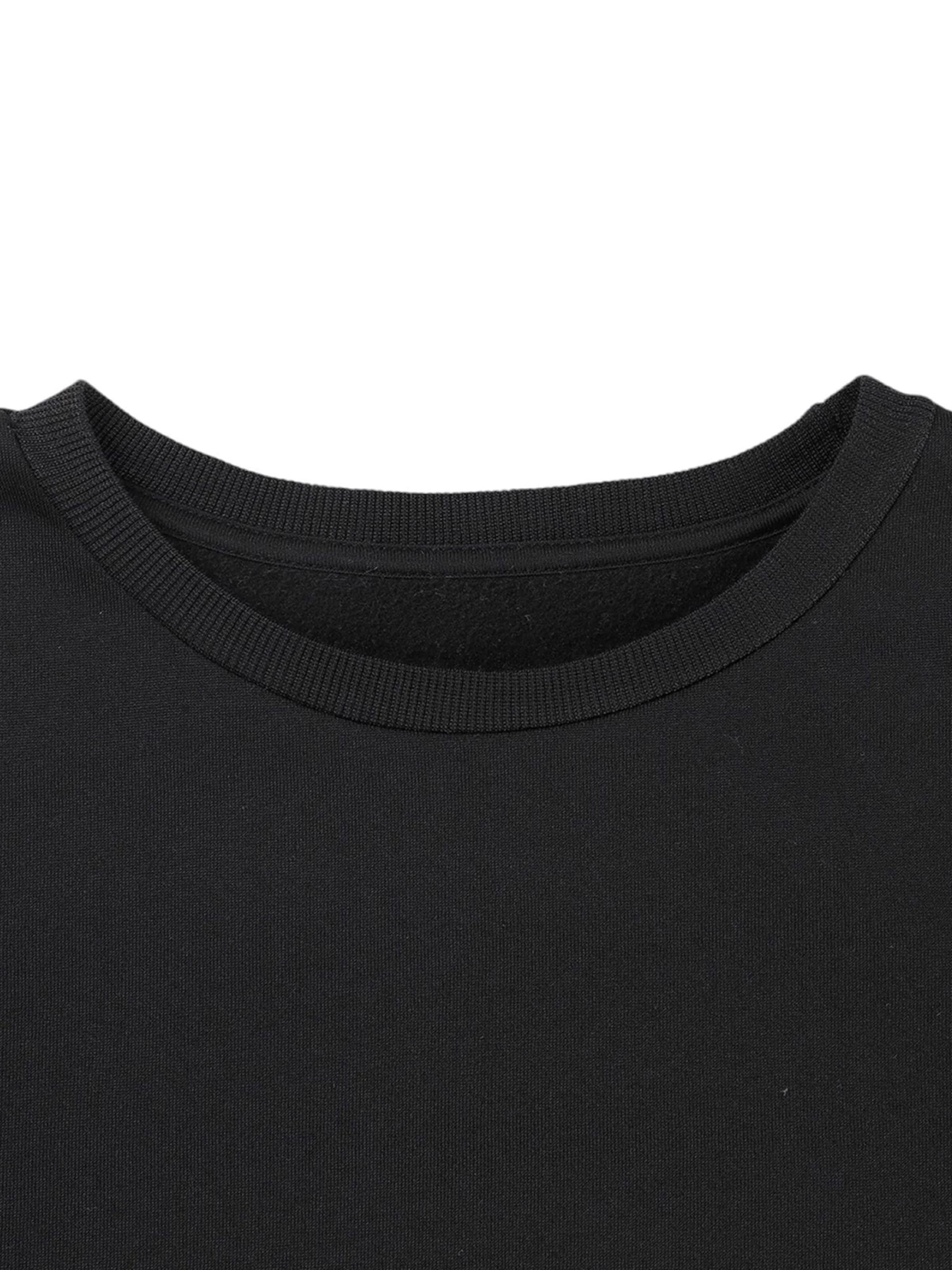 Felpa 'Women's Pullover with Star Print, Loose Fleece Pullover for Autumn/Winter' di GORHEY in nero