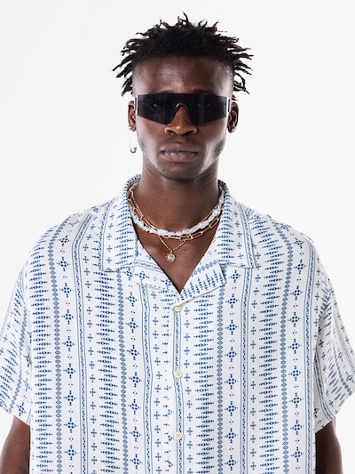 VAMOS CLO Button Up Shirt in Indigo / White, Item view