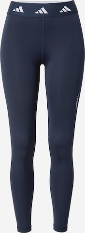 ADIDAS PERFORMANCE Skinny Športové nohavice 'Techfit Long' - Modrá: predná strana