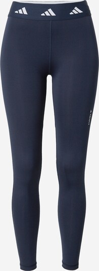 Sportinės kelnės 'Techfit Long' iš ADIDAS PERFORMANCE, spalva – tamsiai mėlyna / balta, Prekių apžvalga