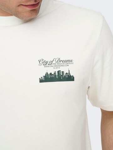 T-Shirt 'RYLAN' Only & Sons en blanc