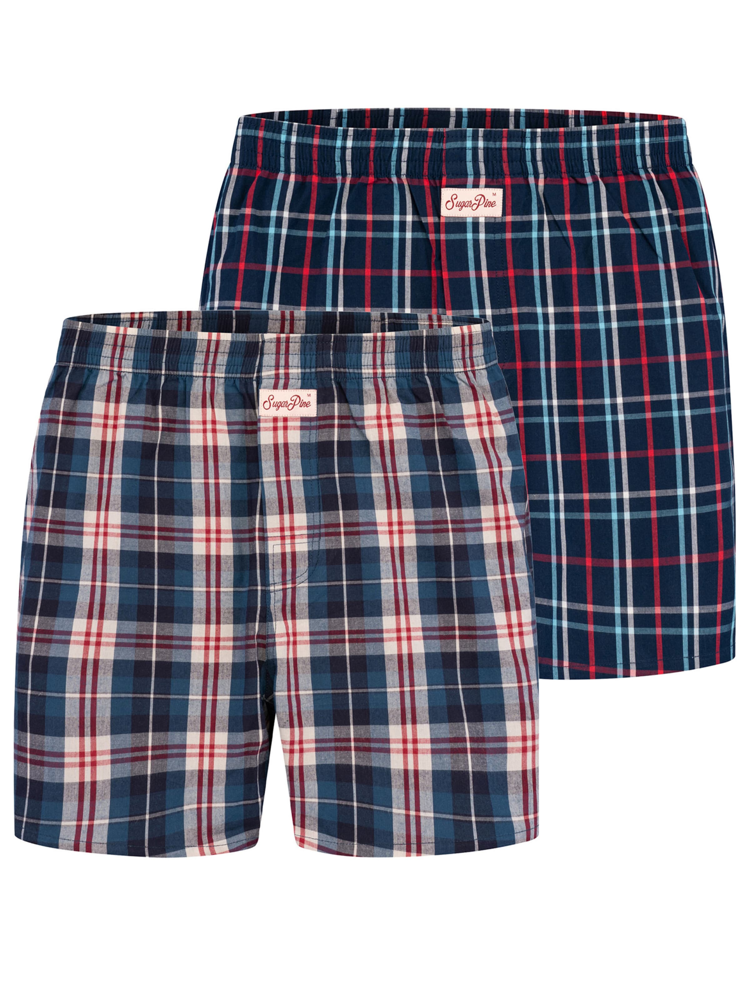 Sugar Pine Boxer ' Mix Karos ' in Blau: Vorderseite