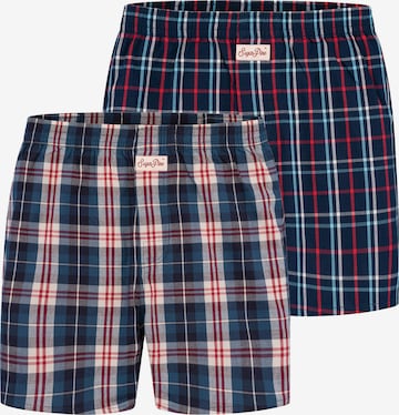 Sugar Pine Boxer ' Mix Karos ' in Blau: Vorderseite