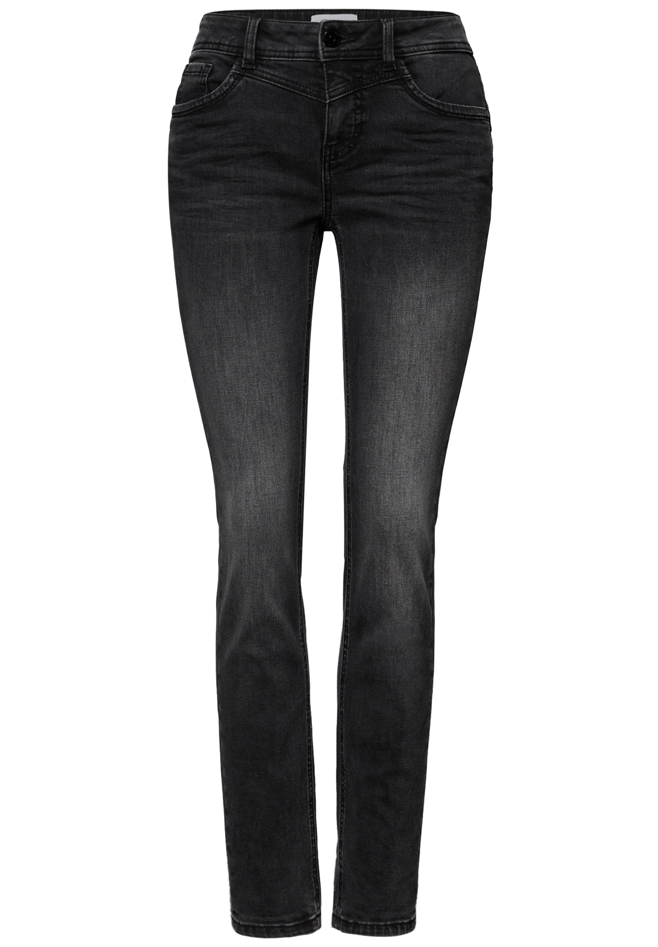 Street One Studio Slimfit Jeans in Schwarz: Vorderseite