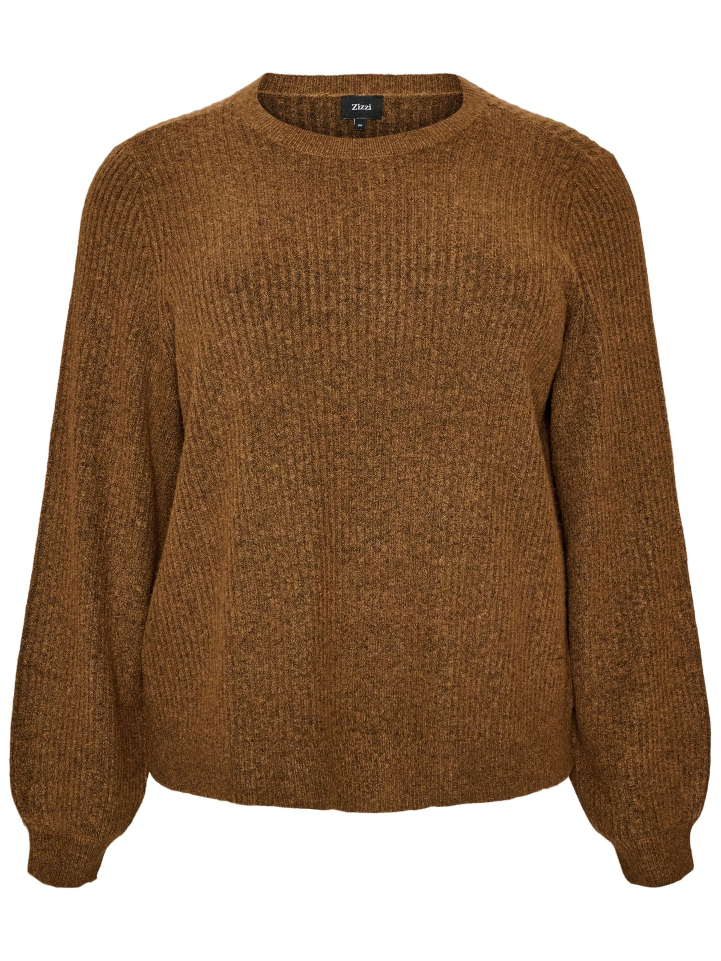 Pull-over 'CAVISTA' Zizzi en marron : devant
