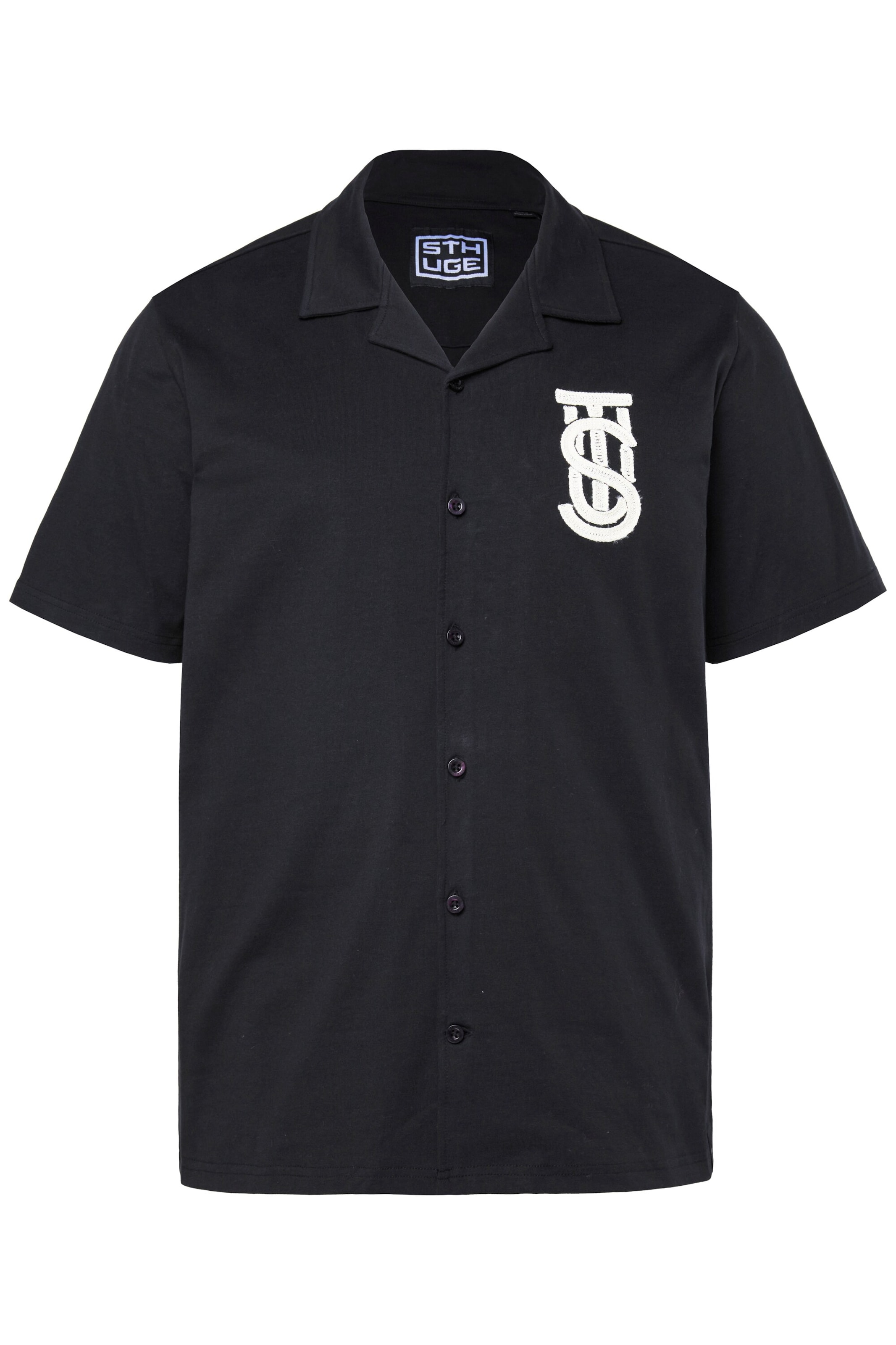 STHUGE Regular Fit Hemd in Schwarz: Vorderseite