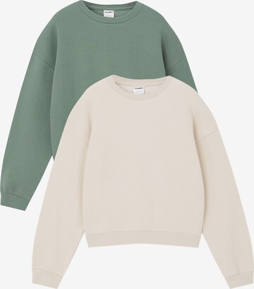 Sweat-shirt Pull&Bear en beige : devant