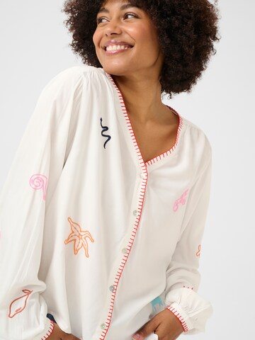 Chemisier 'Sivah' Cream en blanc