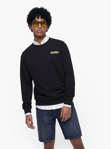 Felpa 'ONSLUCCA ALOHA' di Only & Sons in nero: frontale