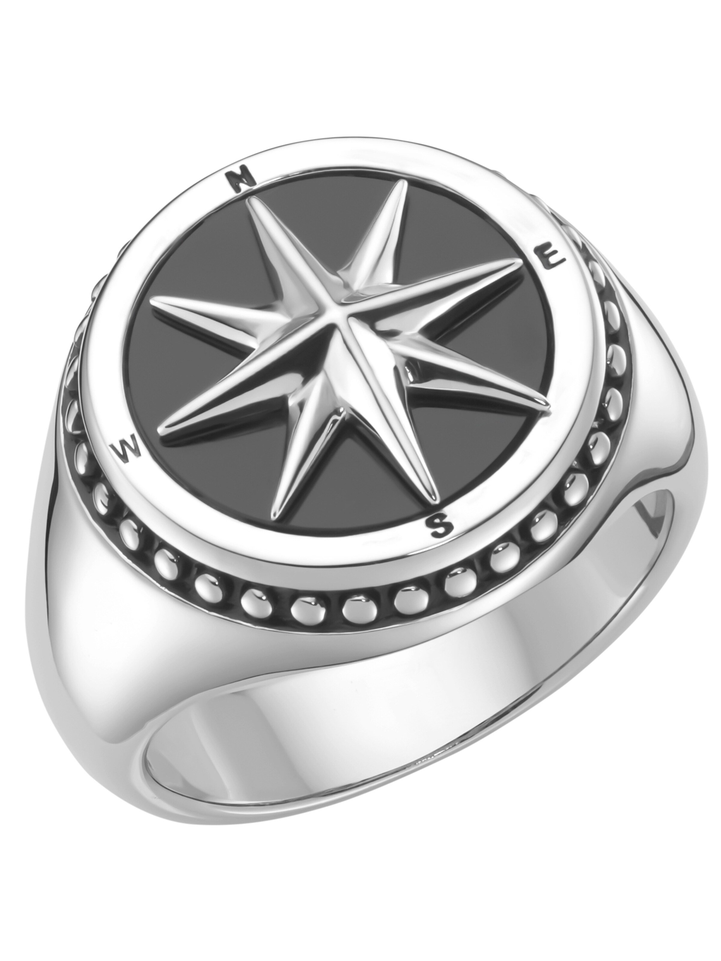 Anello di Giorgio Martello Milano in nero: frontale