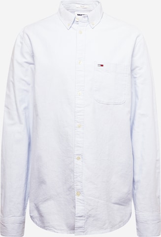 Tommy Jeans Regular fit Button Up Shirt in Blue: front