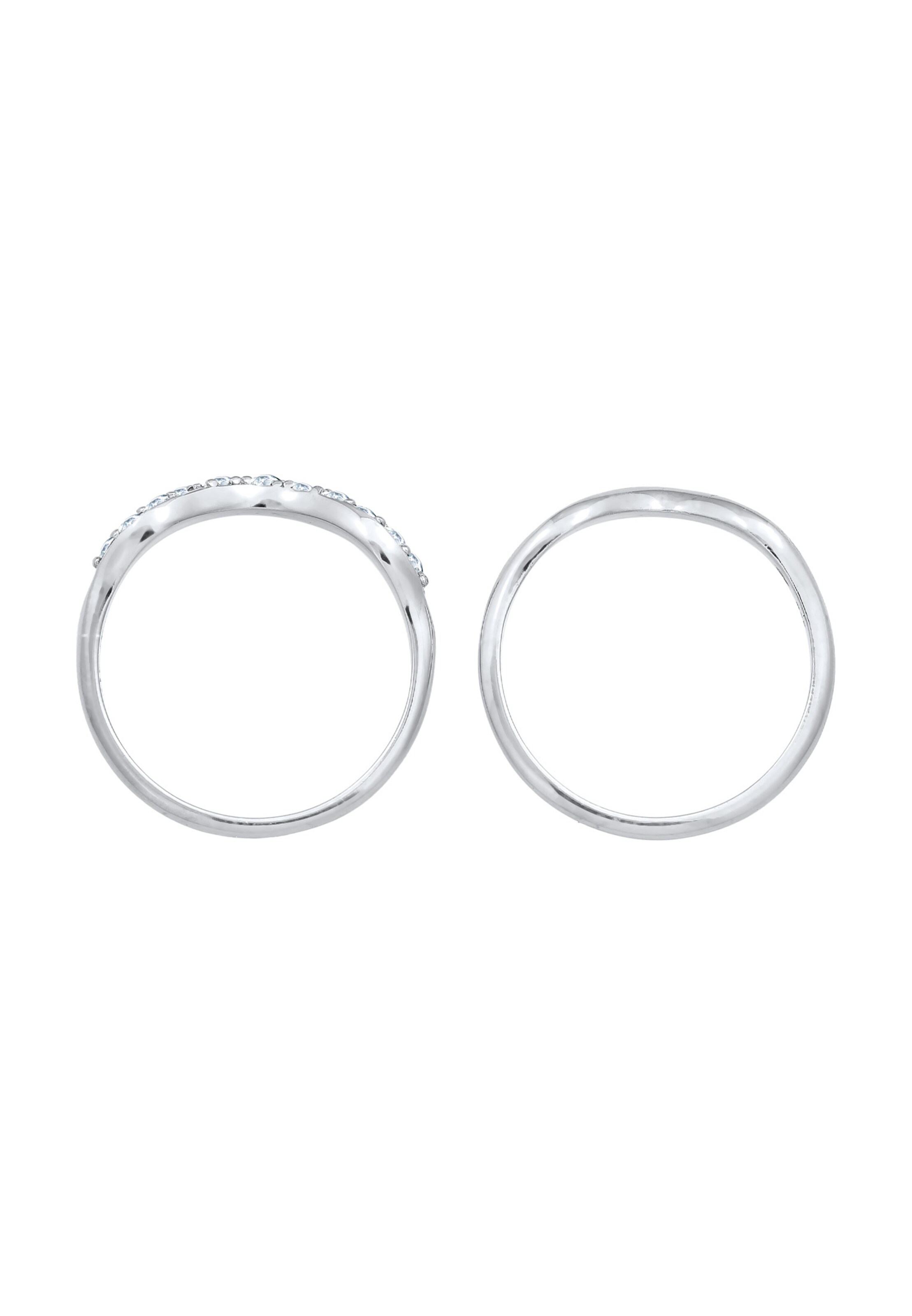 ELLI Ring Kristall Ring, Ring Set in Silber