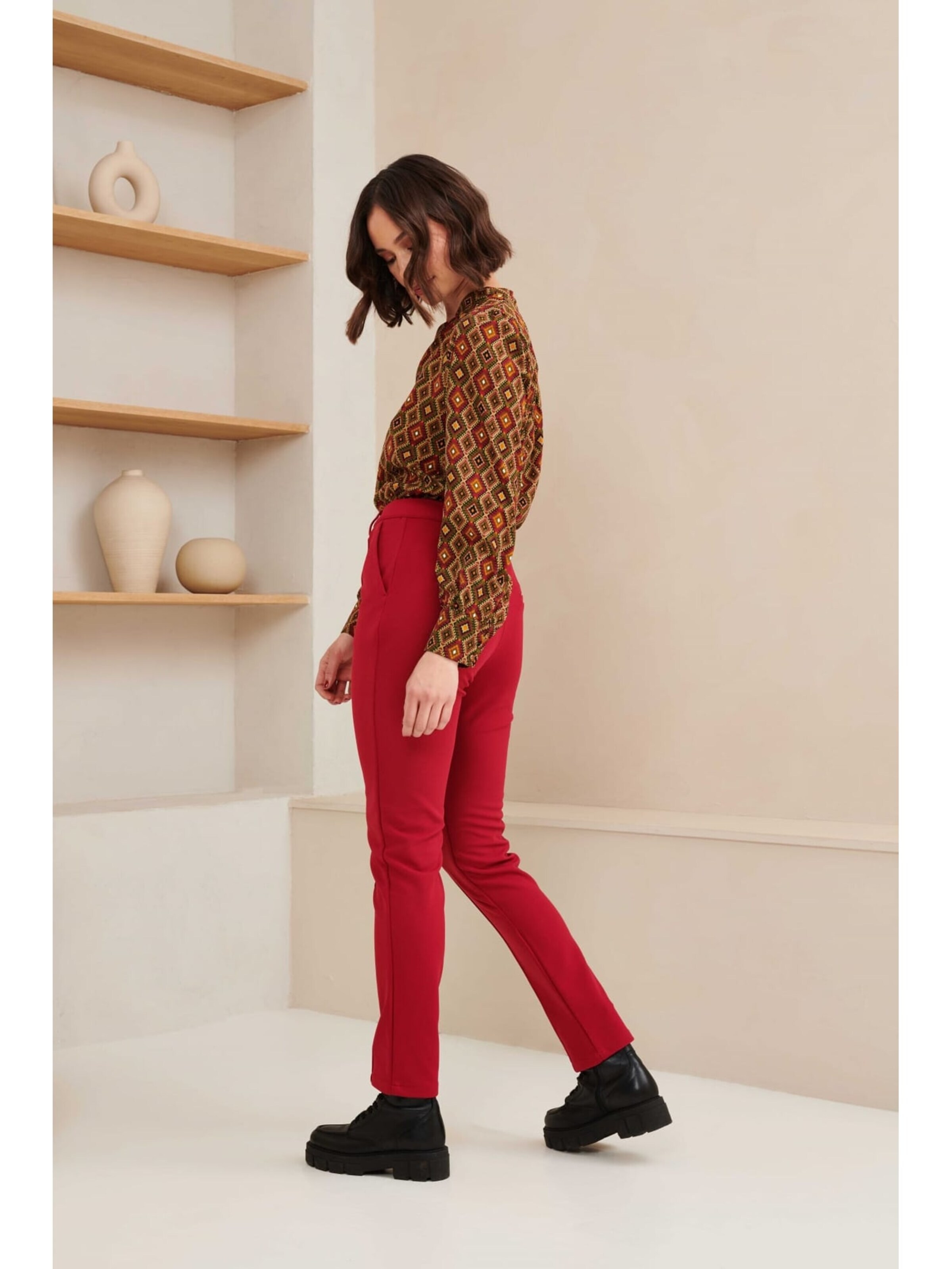 LOFTY MANNER Baggy Trousers 'OK35 - Trouser Odessa' in Red