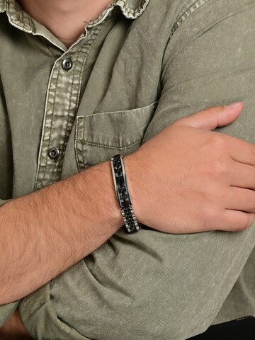 Akzent Armband 'Matej, silberfarbig, langlebig'‌‌‌‌‌ in Schwarz: Vorderseite
