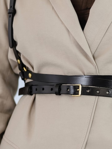 Haute Cuir Bælte 'Slim Double Belt Harness' i sort