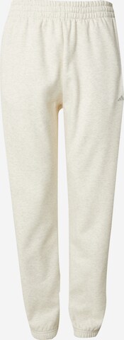 ADIDAS PERFORMANCE Tapered Workout Pants in Beige: front