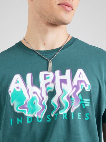 ALPHA INDUSTRIES Тениска в зелено