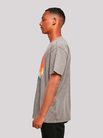 F4NT4STIC Shirt 'Berg Sonnenuntergang Geometrisch' in Grijs