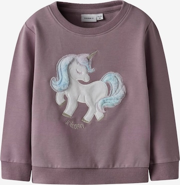 NAME IT Sweatshirt 'Kisa' i lilla: forside