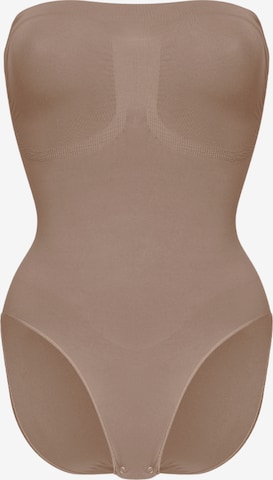 cfab (formerly creamy fabrics) Shapingbody 'Trägerloser Bodysuit Sculpting Shapewear mit Slip' in Braun: Vorderseite
