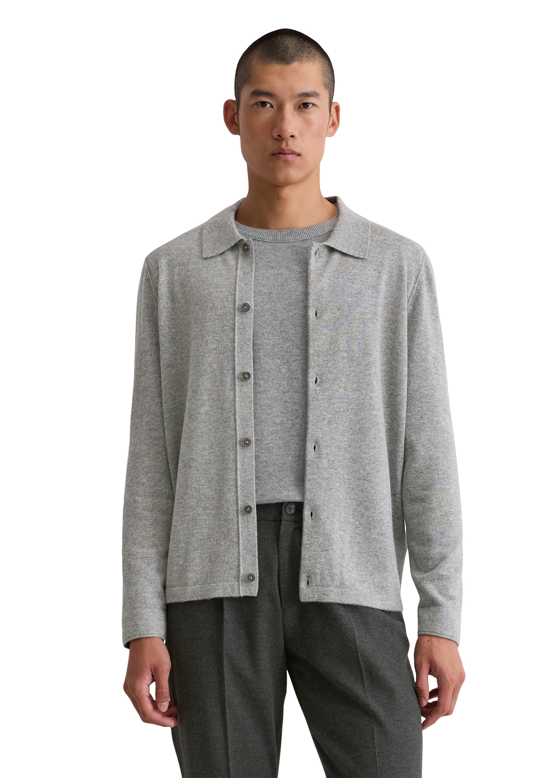 Marc O'Polo Strickjacke in Grau: Vorderseite