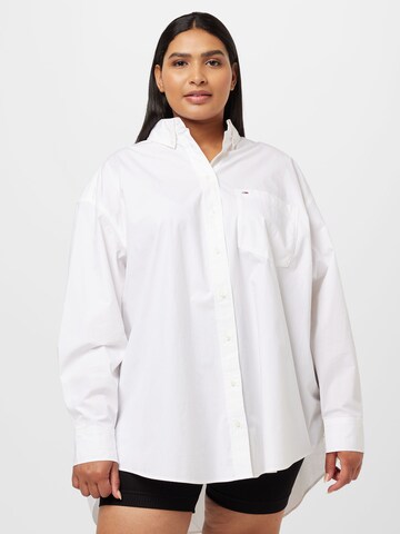 Tommy Jeans Curve Blouse in White: front