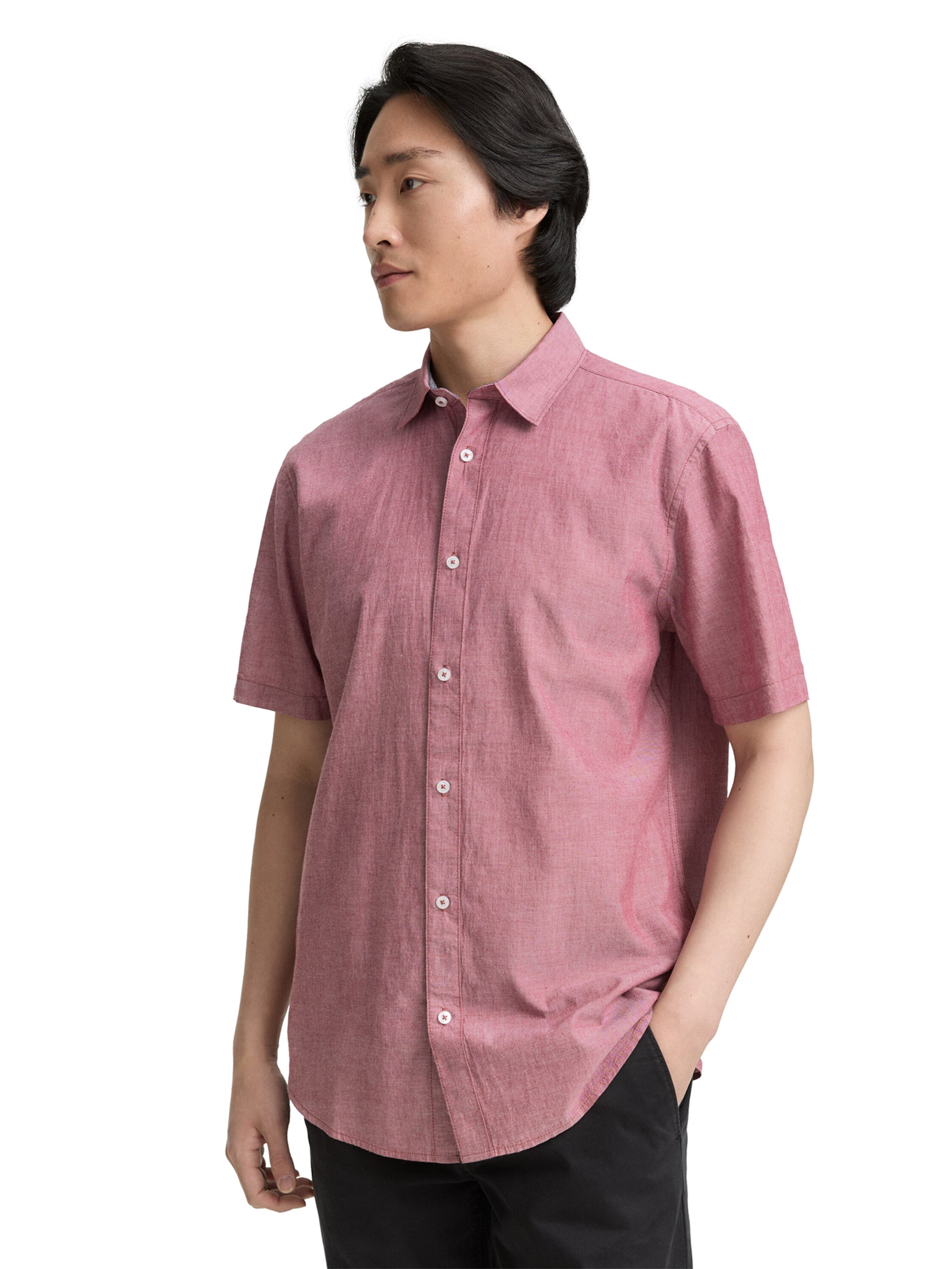 TOM TAILOR Regular fit Button Up Shirt in Red: front