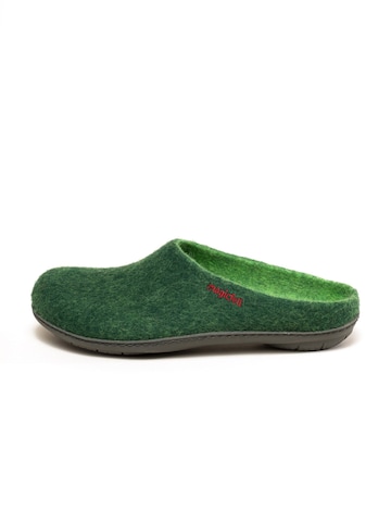 MagicFelt Slippers 'Filzpantoffel Magicfelt 736' in Green: front
