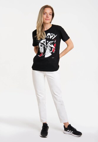 LOGOSHIRT Shirt 'Mad - Spy vs. Spy' in Zwart