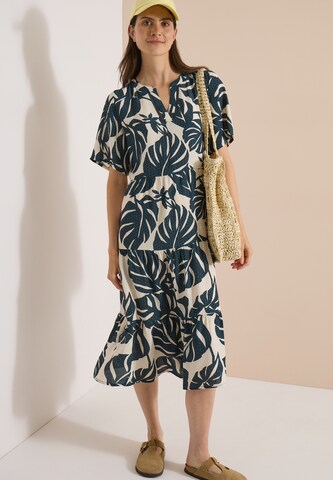 CECIL Midikleid mit Split Neck und Print in Grün